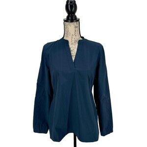 Athleta NEW Navy Blue Performance Popover Long Sleeve Shirt